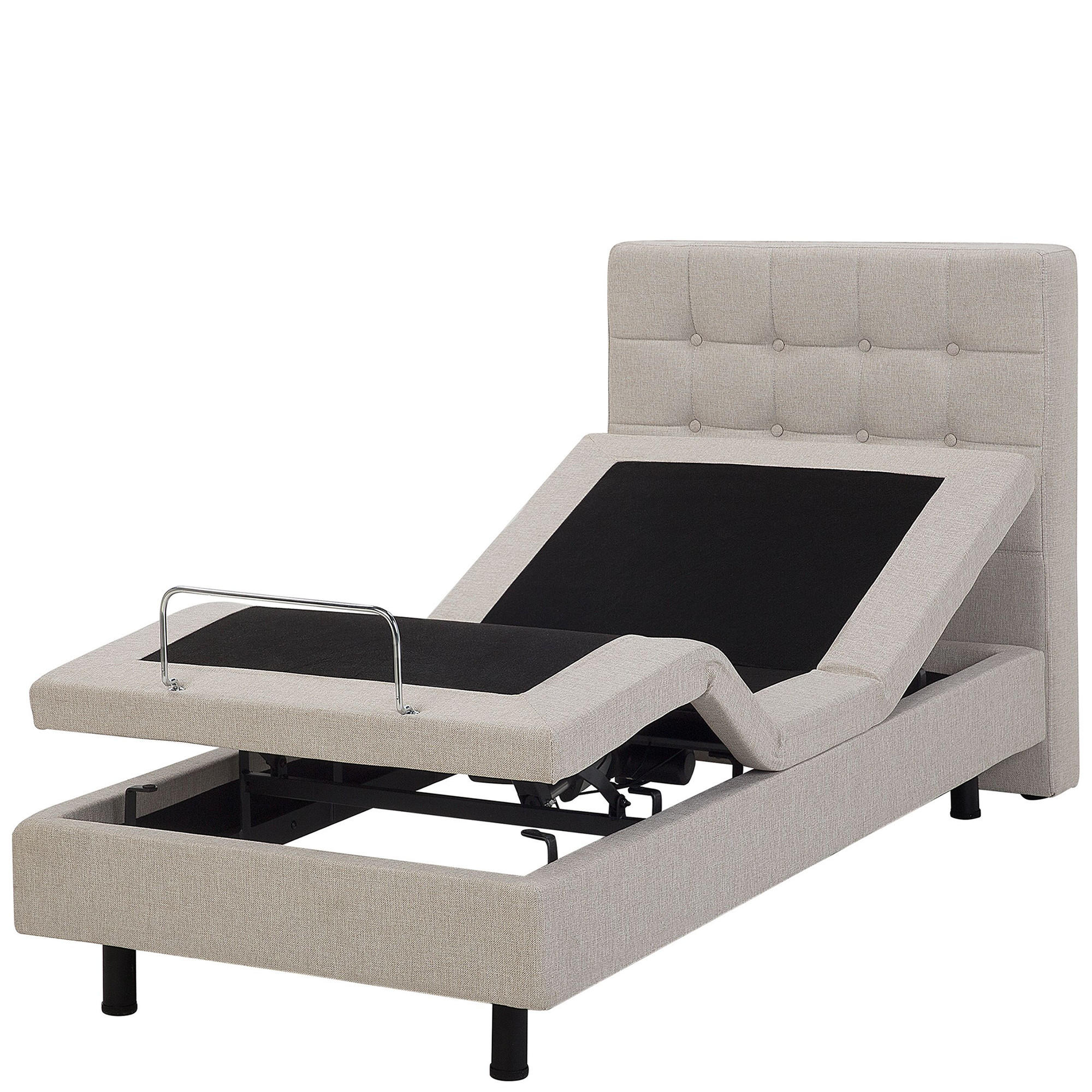 POLSTERBETT 90/200cm Beige Duke - Beige, Textil (90/200cm) - Beliani