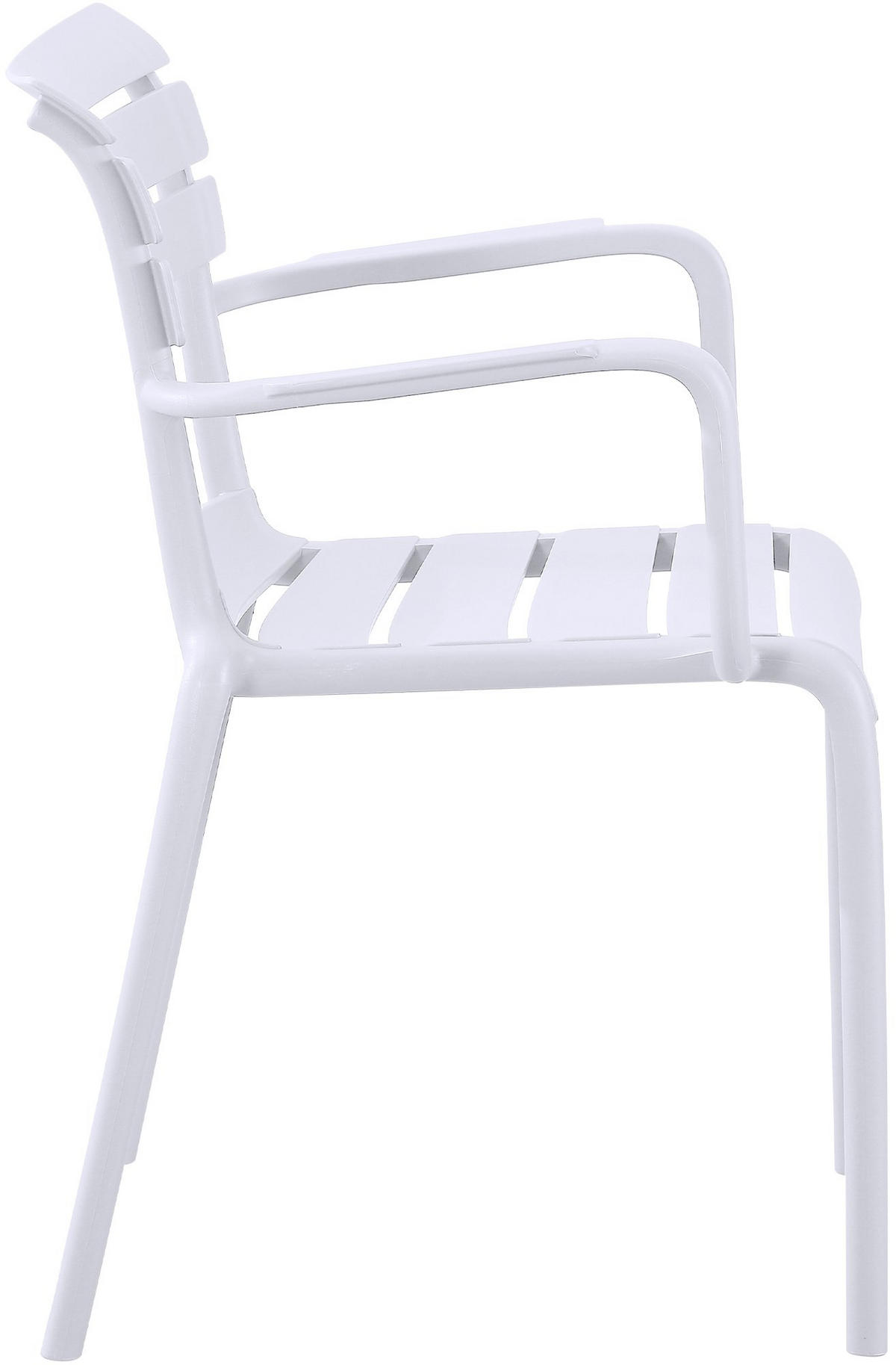GARTENSTUHL Karl Armlehne 57x57x82cm Kunststoff Weiß Stapelstuhl - Weiß, Kunststoff (57/82/57cm) - DELUKE