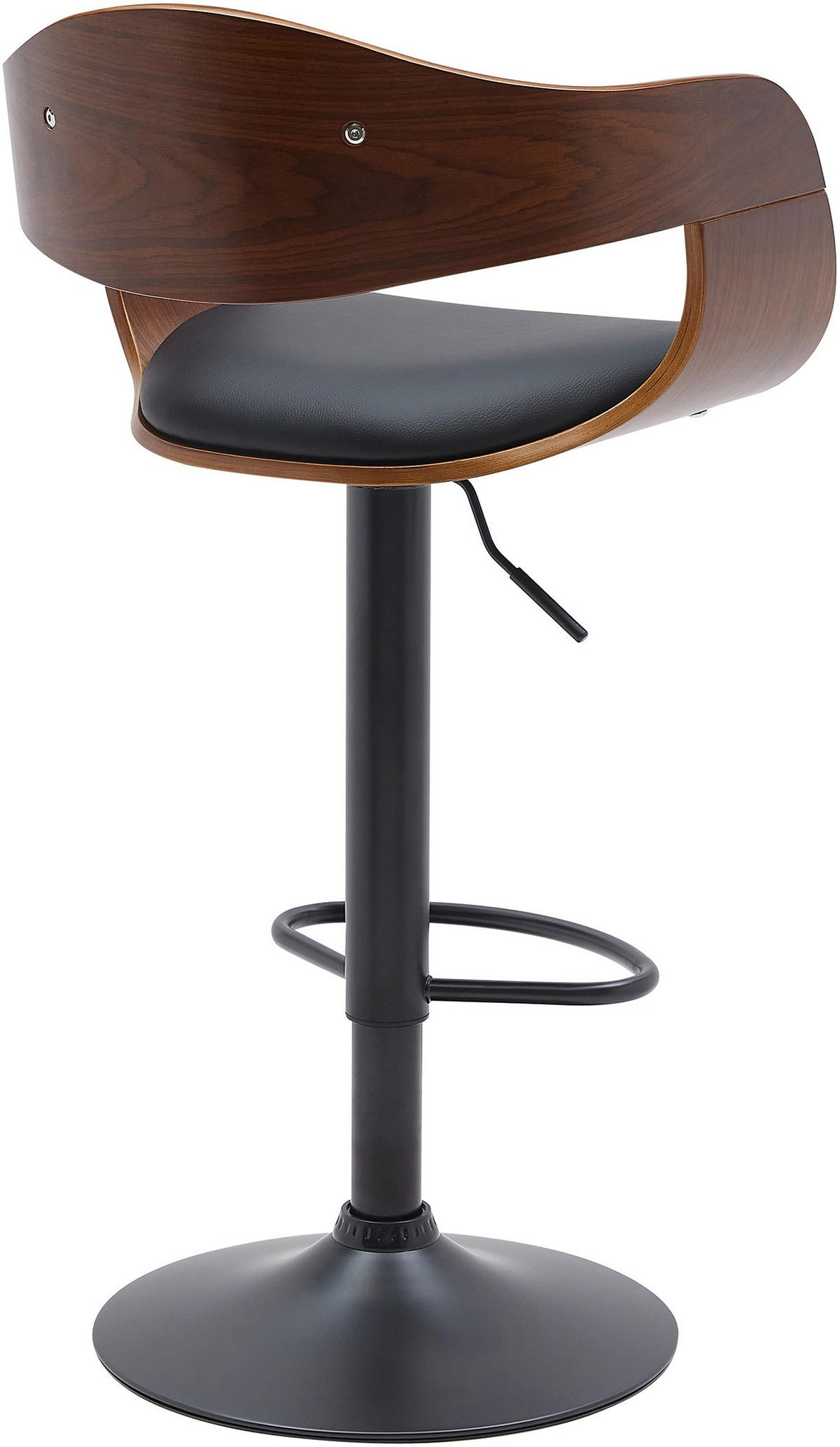 BARHOCKER 2er Set Lederlook walnuss/schwarz - Walnussfarben/Schwarz, Textil/Metall (50/86/48cm) - CLP