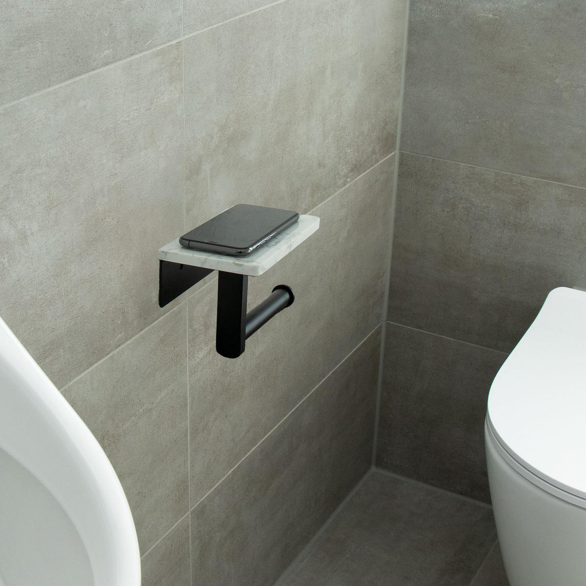 TOILETTENPAPIERHALTER Edelstahl mit Ablage - Multicolor, Metall (10/10/17cm) - Intirilife