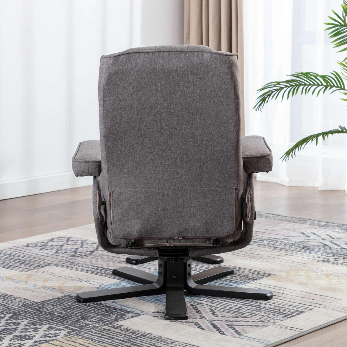 RELAXSESSEL CHARLES Stoffbezug Grau - Grau, Textil (75/95/68cm) - SVITA