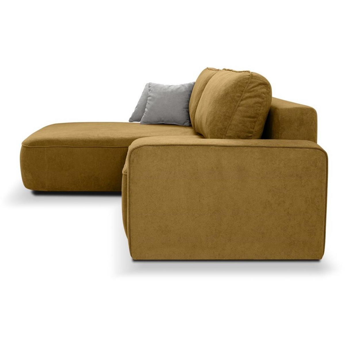ECKSCHLAFSOFA Torre gelb velours links - Gelb, Textil (258/171cm) - Beautysofa