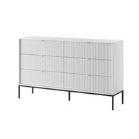 SIDEBOARD STELLARE 154/91/39 cm mit 6 Schubladen Weiß - Weiß, Holzwerkstoff (154/91/39cm) - MASSENO