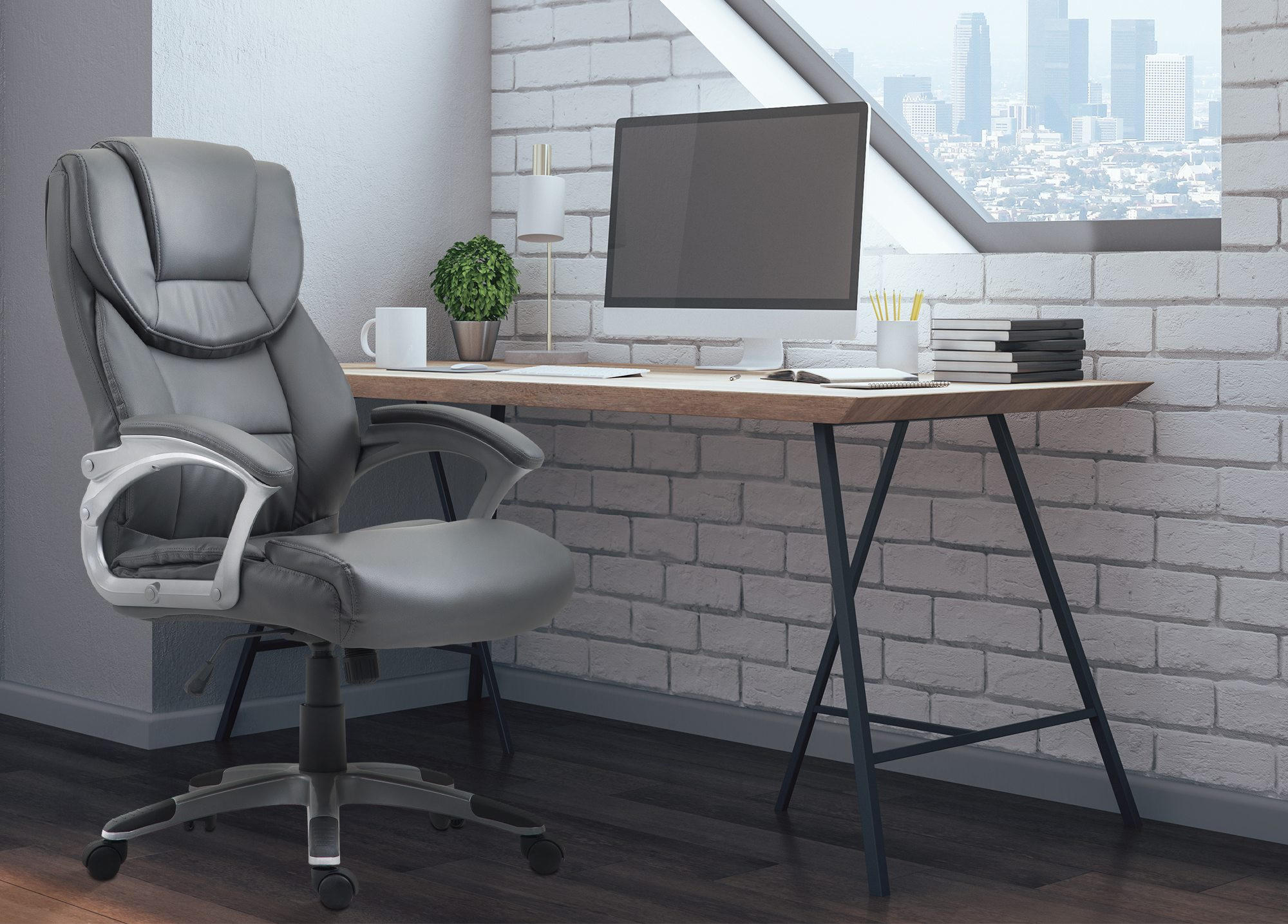 Thumbnail - CLP Chefsessel, Grau, Textil, 65x109x73 cm, Arbeitszimmer, Bürostühle, Chefsessel
