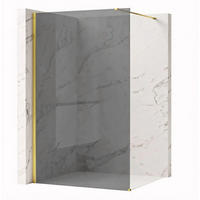 DUSCHWAND Rea Flexi Grey / Gold 110 - Goldfarben, Glas (120/110/195cm) - REA