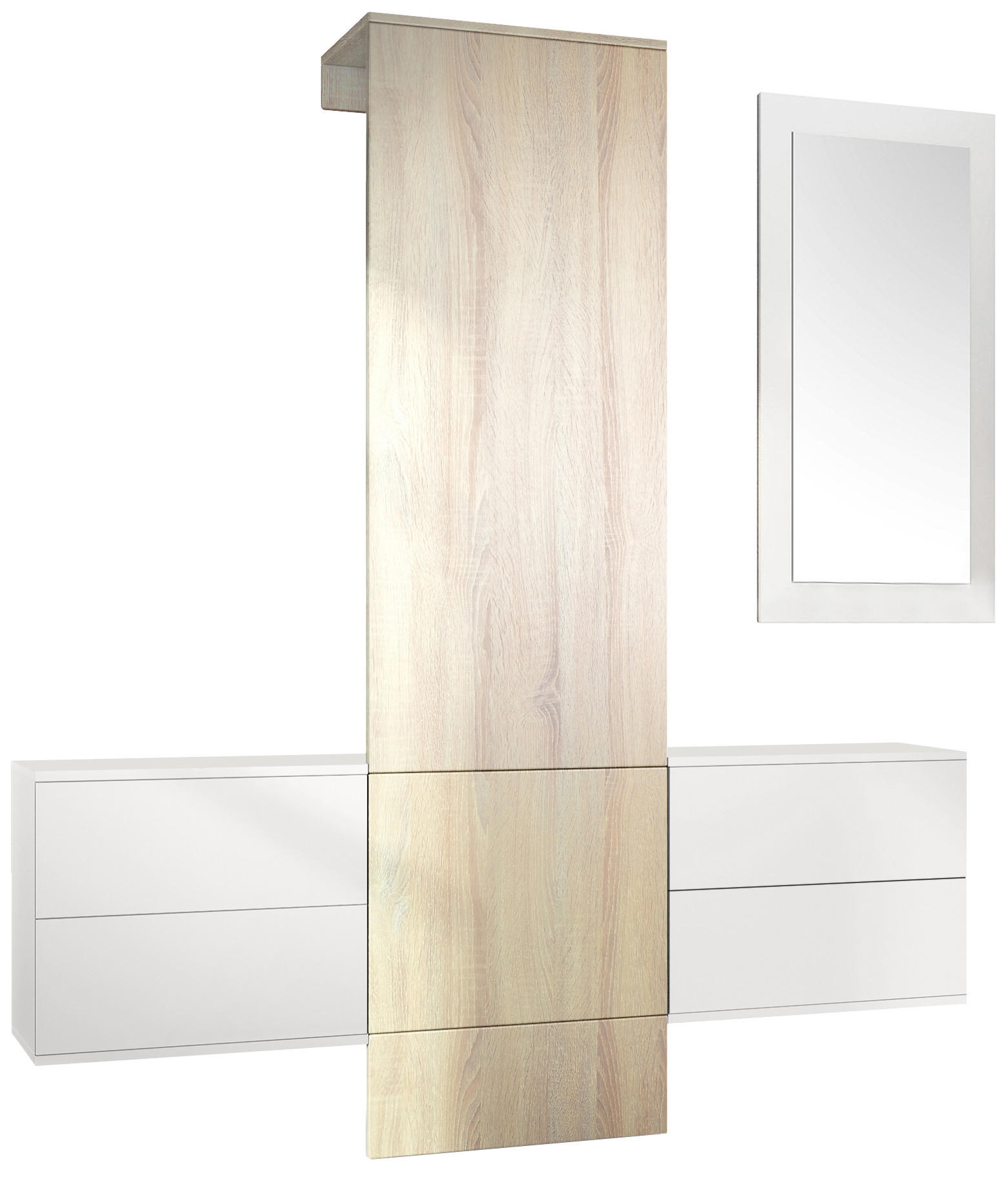 GARDEROBE Carlton Paneel in Eiche sägerau - Eiche San Remo, Holzwerkstoff (157/193/35cm) - Vladon