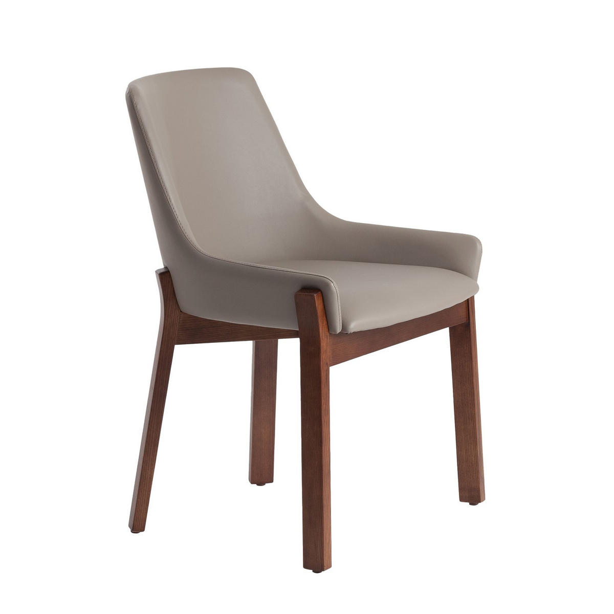 STUHL Dunkelnerz aus Kunstleder 59/60/80 cm - Taupe/Fango, Leder/Holz (59/80/60cm) - ANGEL CERDA