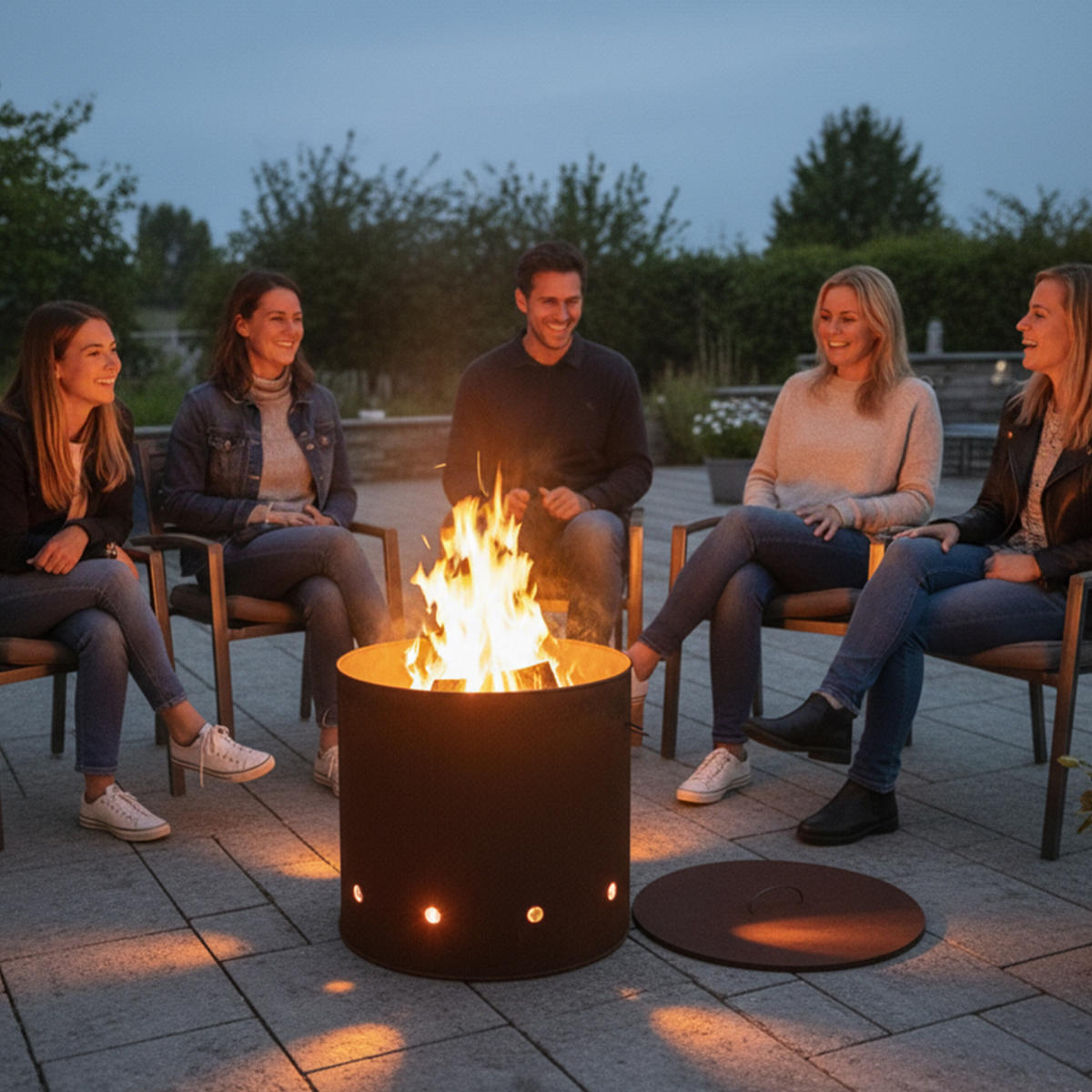 FEUERTONNE - Braun, Metall (49.5/45/49.5cm) - Relaxdays