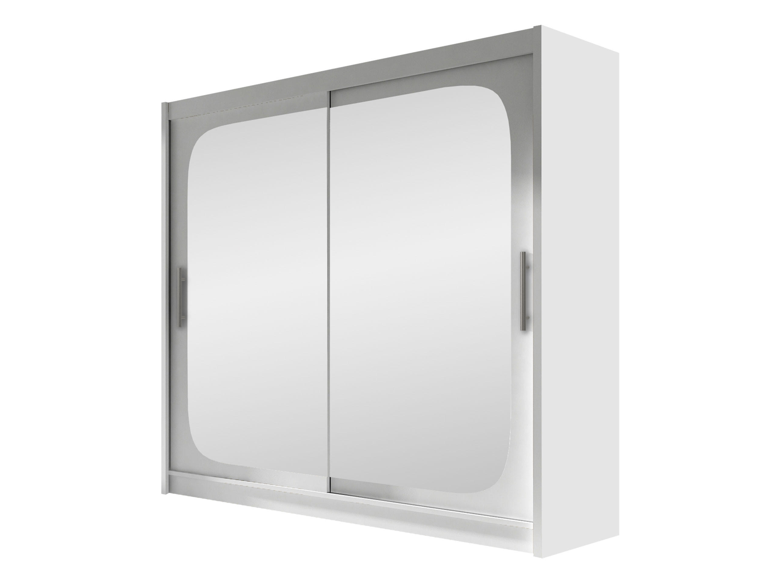 KLEIDERSCHRANK London VIII - Silberfarben/Weiß, Holzwerkstoff/Kunststoff (180/215/58cm) - MIRJAN24