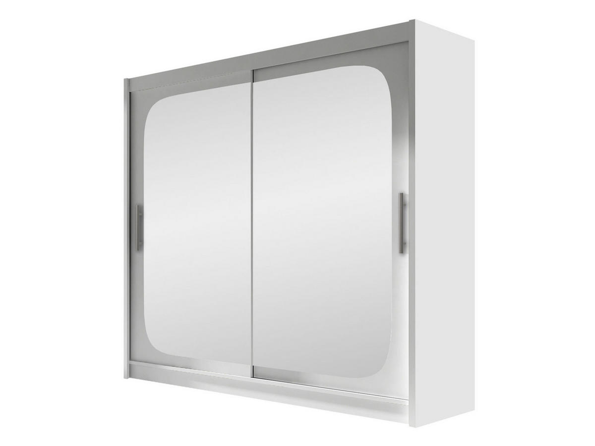 KLEIDERSCHRANK London VIII - Silberfarben/Weiß, Holzwerkstoff/Kunststoff (180/215/58cm) - MIRJAN24
