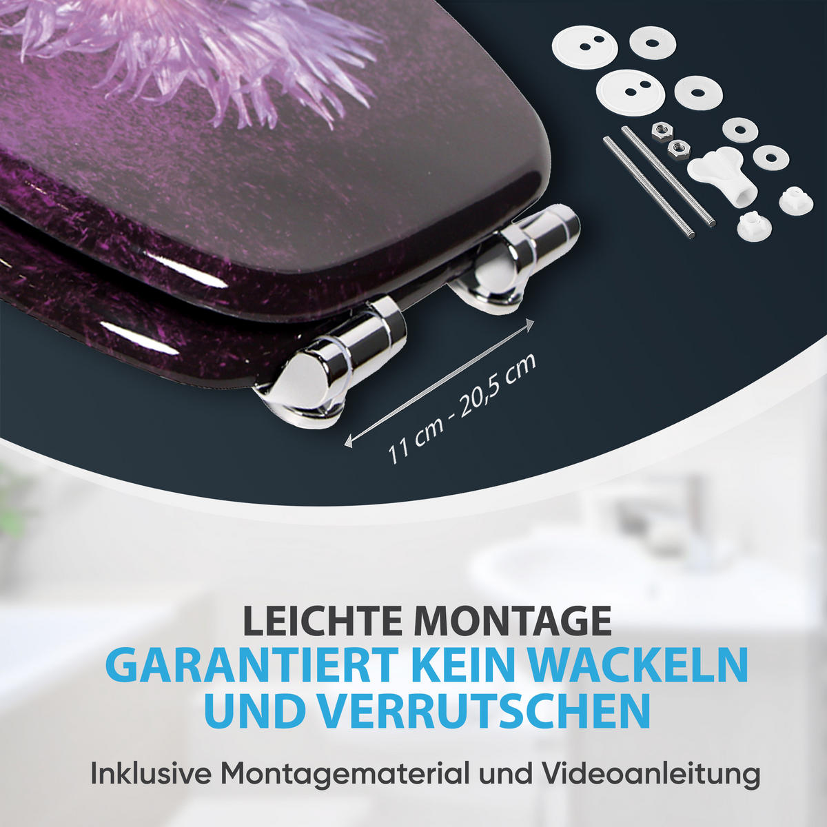 WC-SITZ mit Absenkautomatik Purple Dust - Violett, Holzwerkstoff (38/6/47cm) - Sanilo