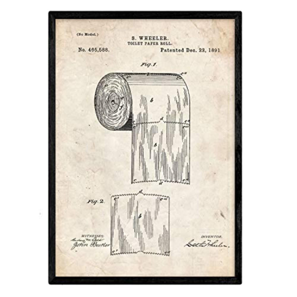 POSTER Toilettenpapier Patent A3 Rahmenlos - Klar, Papier (29.7/5/42cm) - Nacnic
