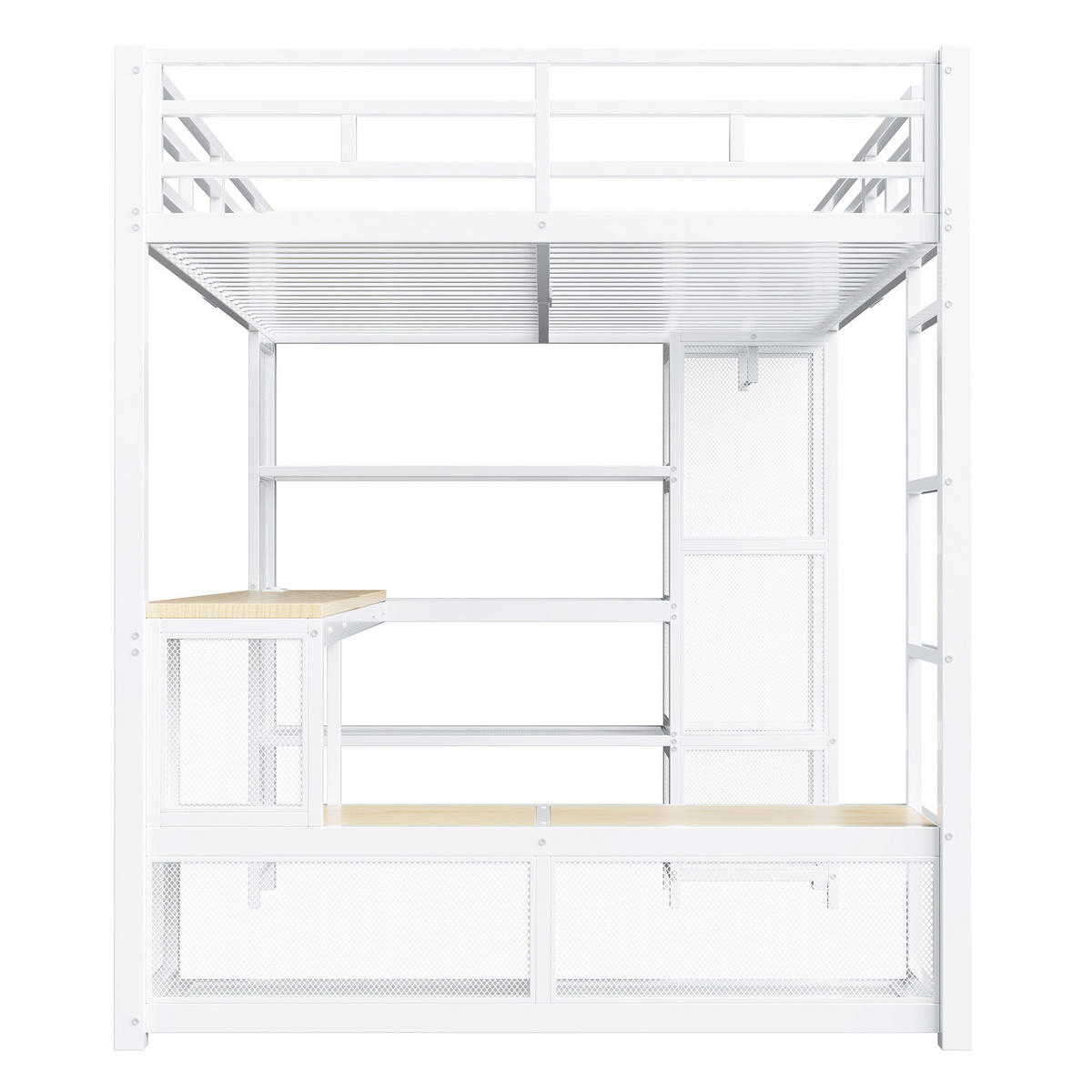 HOCHBETT Metall 140/200 cm Weiß - Weiß, Holzwerkstoff/Metall - Raumix