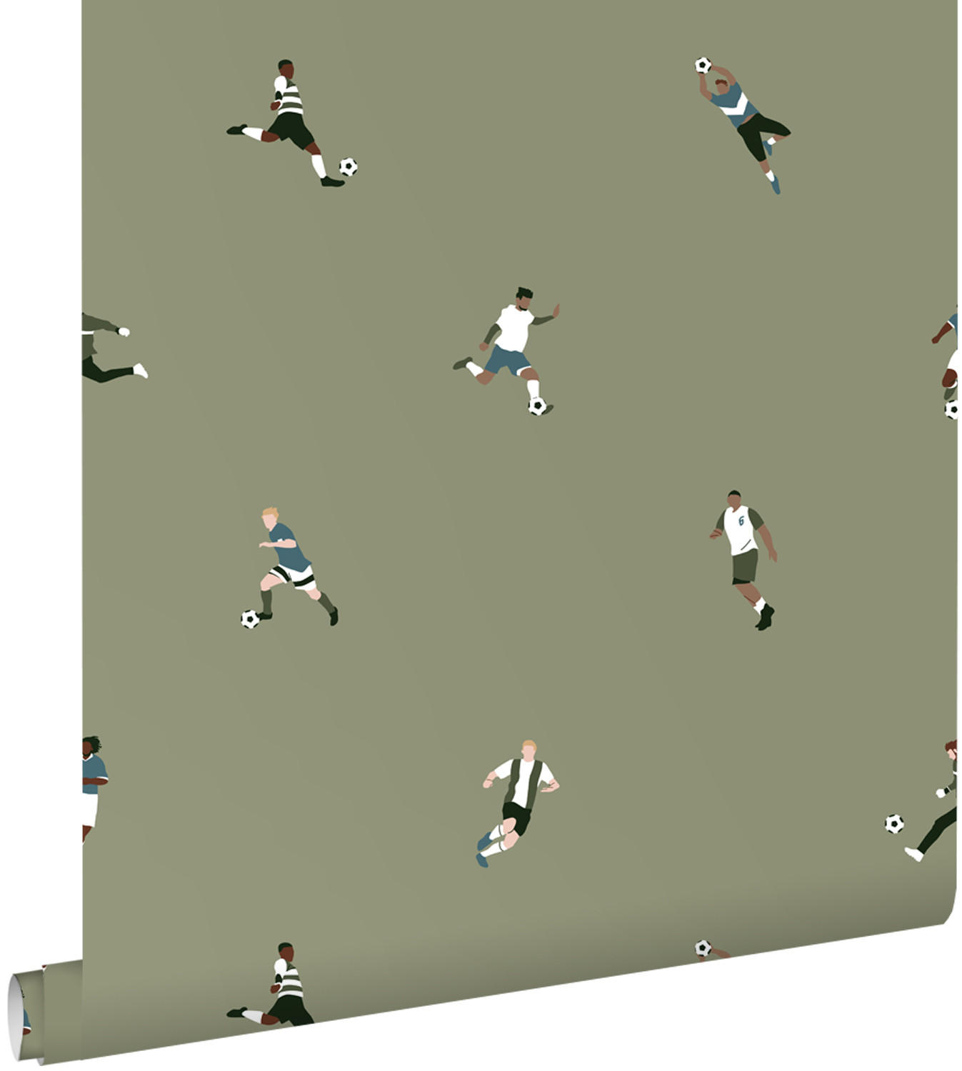 TAPETE Fußballspieler 50 x 900 cm - Grün, Papier (50/0.1cm) - ESTAhome