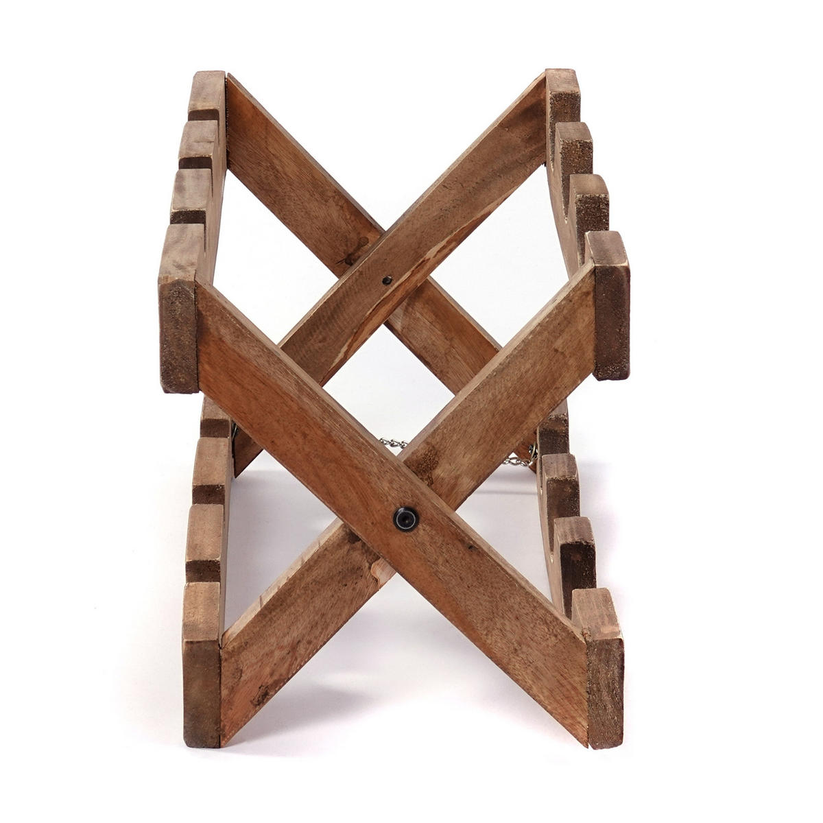 FLASCHENREGAL Nino Mahagoni Massivholz, für 6 Flaschen, klappbar naturfarben - Naturfarben, Holz (23/25/23cm) - DESIGN DELIGHTS