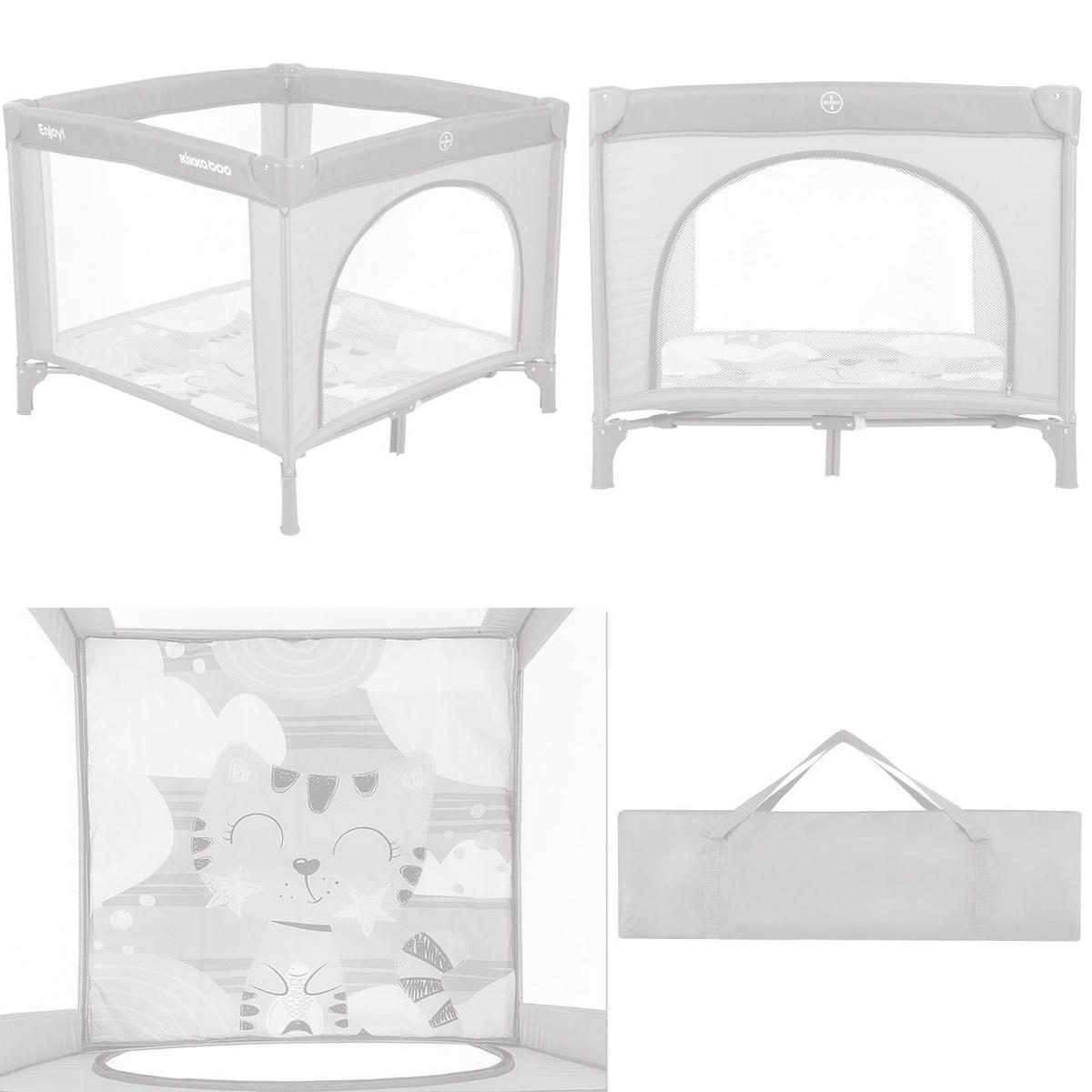 REISEBETT Enjoy beige/braun klappbar, Matratze, klappbar, Tragetasche - Beige, Metall (92/92cm) - Kikka boo