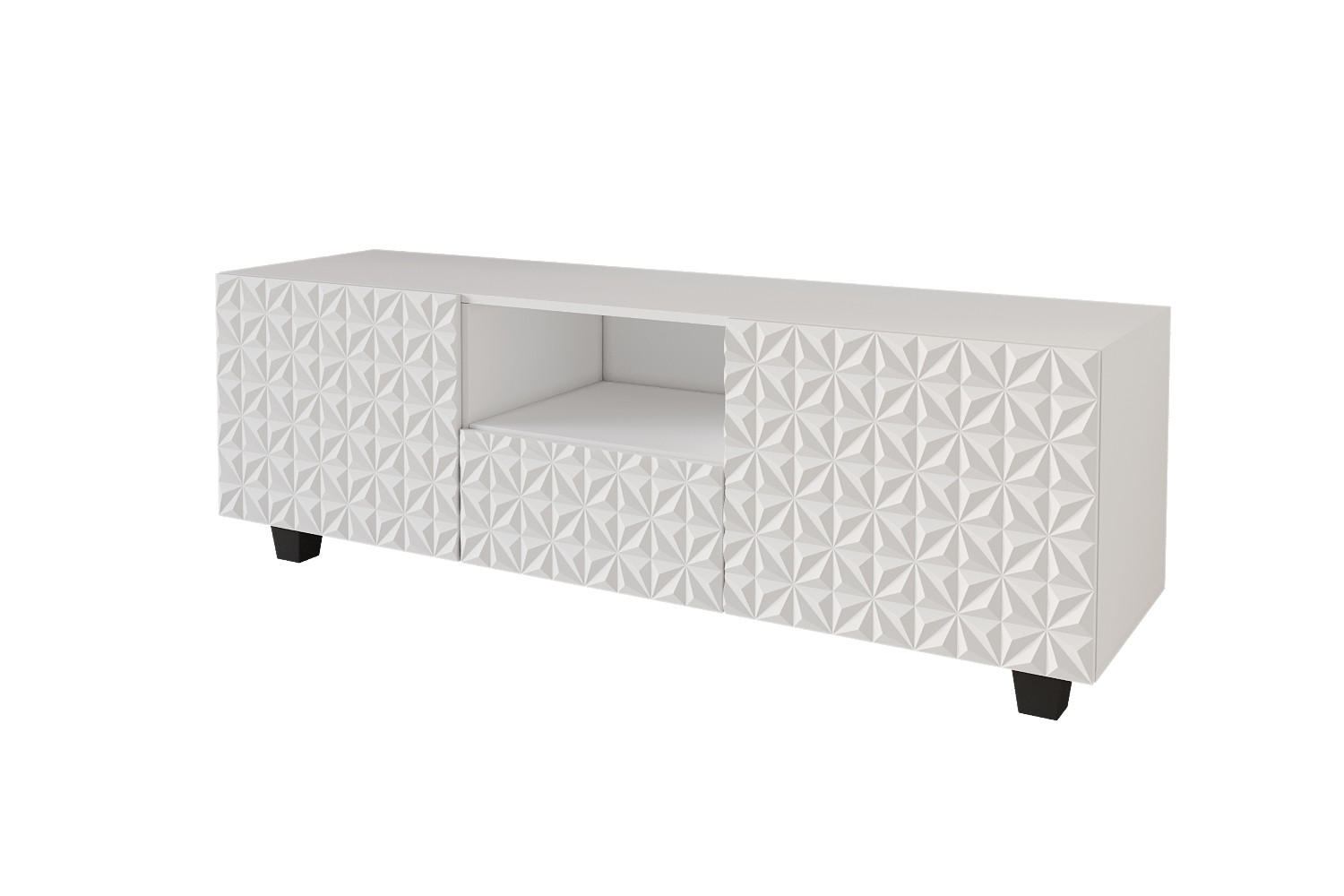 LOWBOARD VIRA-S 140x40x41 cm - Weiß - Schwarz/Weiß, Holzwerkstoff (140/50/41cm) - ALTDECOR