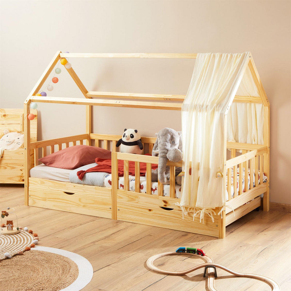 HAUSBETT NUNA 90X200 CM - Naturfarben, Holz (96/145/207cm) - IDIMEX