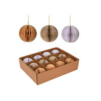 BAUMORNAMENTE SET, 12 pieces Mehrfarbig 8/8/8 cm - Multicolor, Papier (8/8/8cm) - Mobili Rebecca