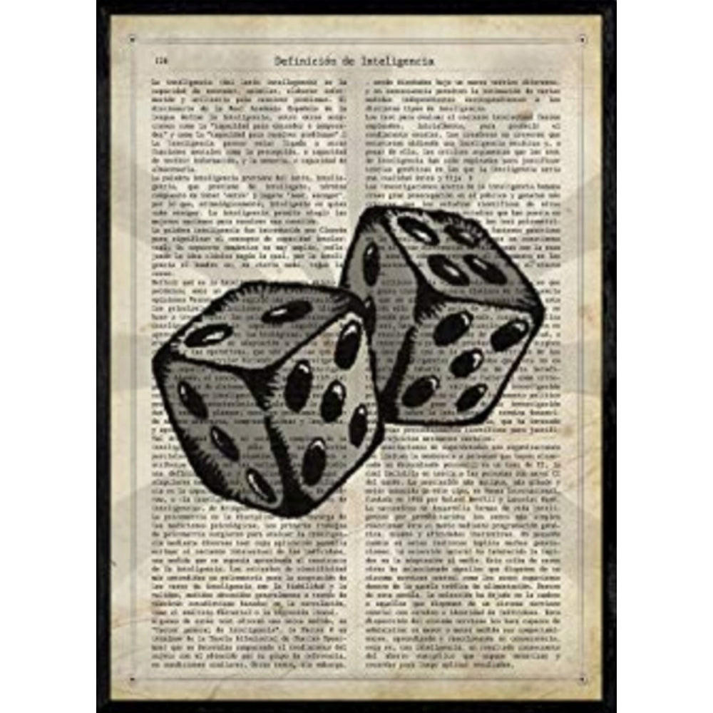 POSTER Vintage Würfel A4 Rahmenlos - Klar, Papier (29.7/5/21cm) - Nacnic