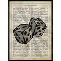 POSTER Vintage Würfel A4 Rahmenlos - Klar, Papier (29.7/5/21cm) - Nacnic