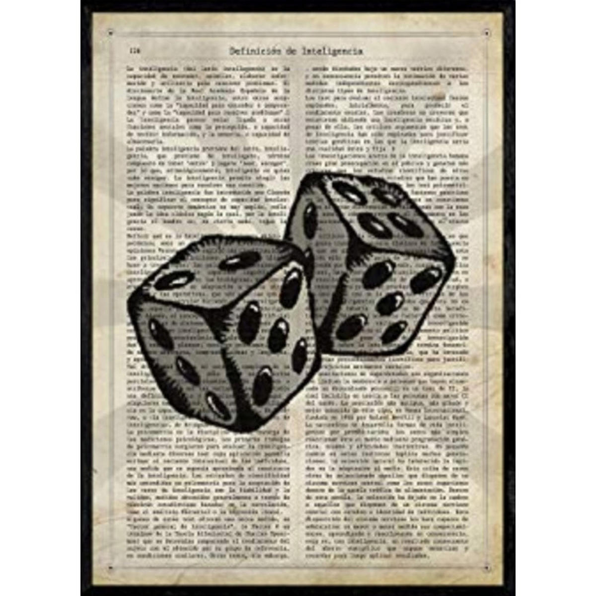 POSTER Vintage Würfel A4 Rahmenlos - Klar, Papier (29.7/5/21cm) - Nacnic