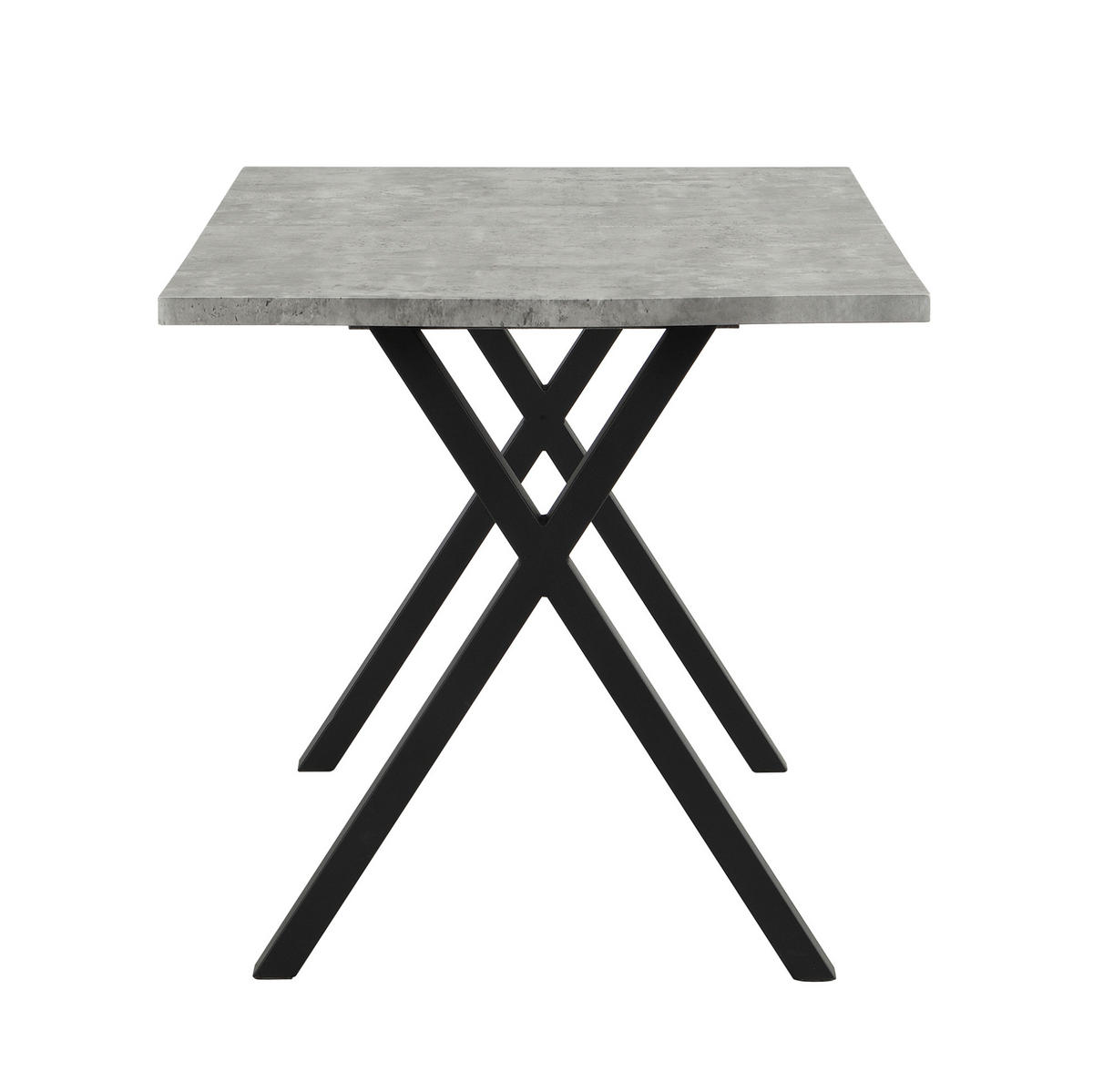 JÍDELNÍ stůl 140/80/76 cm s křížovou konstrukcí a industriálním vzhledem, Šedá/černá - šedá, kompozitní dřevo (140/80/76cm) - Redom