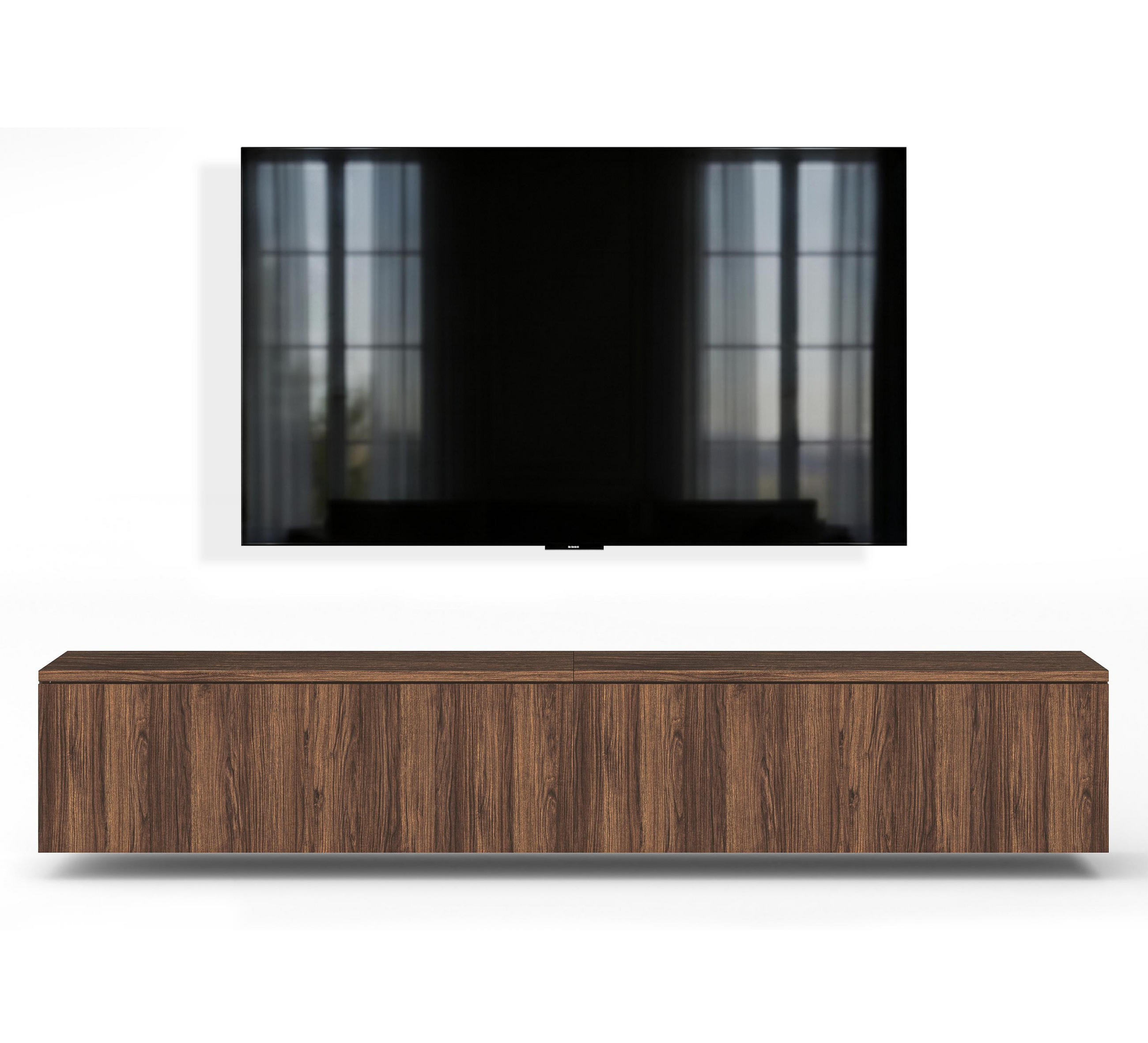 LOWBOARD Barvo 2x100 Nussbaum Warmia 200/34/32 cm – hängendes TV-Board - Nussbaumfarben, Holzwerkstoff (200/34/32cm) - AX Living