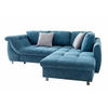 ECKSOFA mit Schlaffunktion, Wellenunterfederung, Ottomane rechts B250/T190/H84 cm, Liegefl. 179x190 cm, Mikrofaser Blau / 17107 - Blau/Chromfarben, Textil/Metall (250/190cm) - luma-home