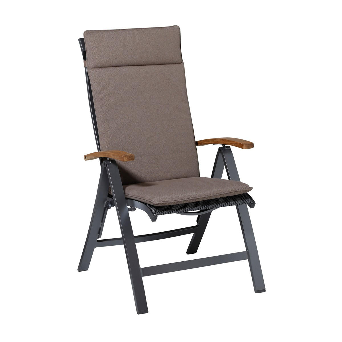 GARTENSTUHLKISSEN Manchester 120/50 cm 4er-Set - Taupe, Textil (50/8/120cm) - Madison