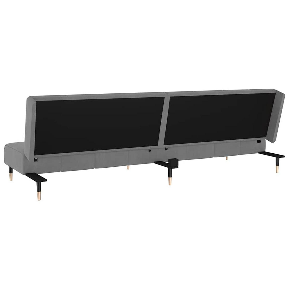 SCHLAFSOFA 2-Sitzer Hellgrau Samt - Hellgrau, Textil (100/69/200cm) - vidaXL
