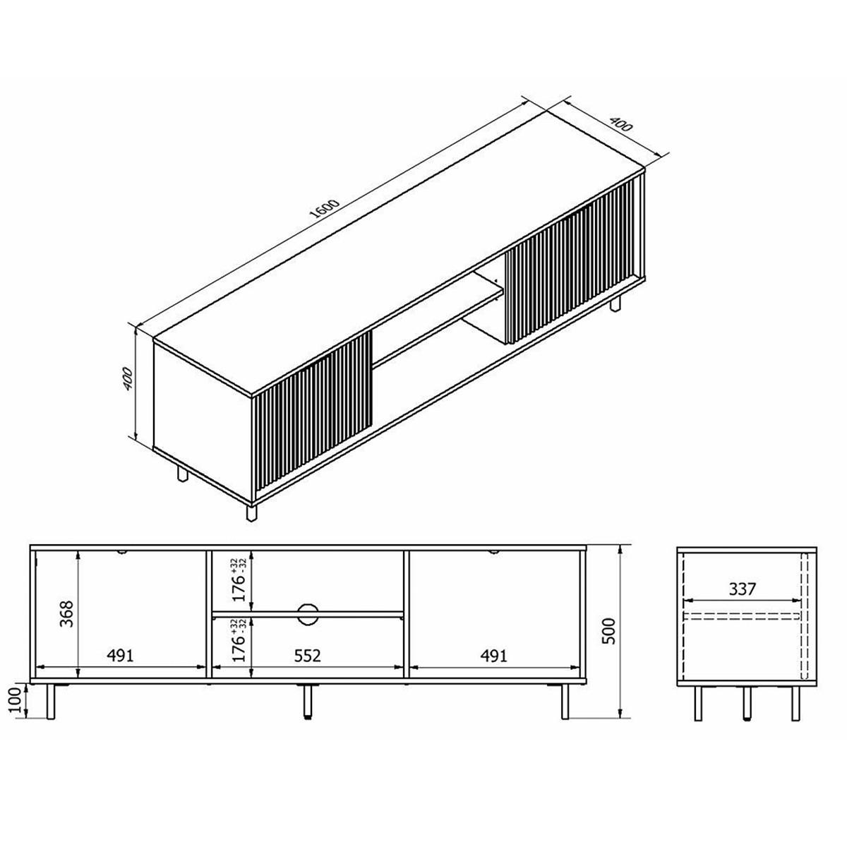 TV-MÖBEL Soly Holz - Braun, Holzwerkstoff (160/50/40cm) - Petits-meubles