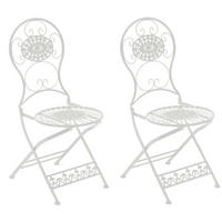 GARTENKLAPPSTUHL 2er Set Metall weiß - Weiß, Metall (43/91.5/50cm) - CLP
