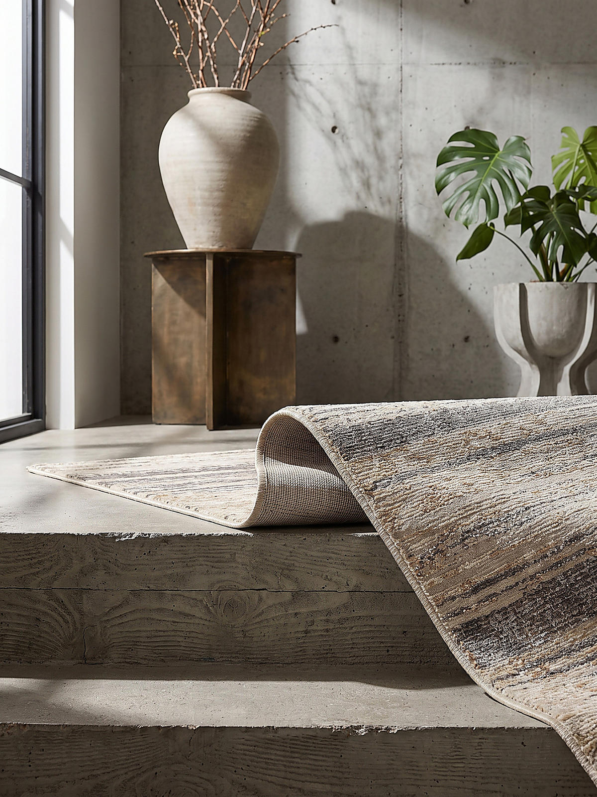 KURZFLORTEPPICH HORNER, Streifen, Natur, 160 x 230 cm - Beige, Textil (160/230cm) - KADIMA DESIGN
