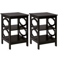 NACHTTISCH Braun(2er-Set) - Braun, Holz (40/61/40cm) - COSTWAY