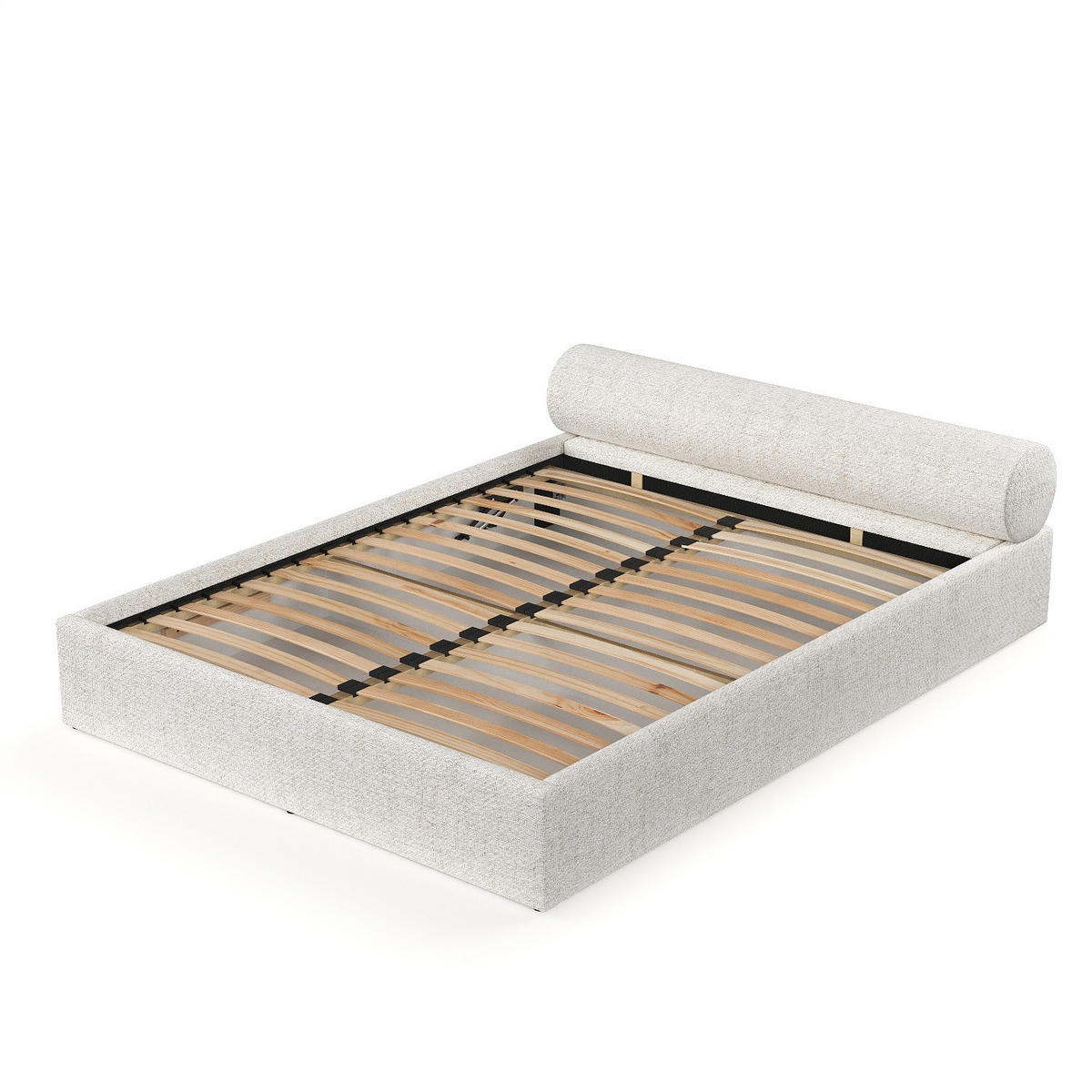 POLSTERBETT Solvo mit Stauraum 200/200 cm Creme im Neve Stoff - Creme/Schwarz, Holz/Holzwerkstoff (200/200cm) - AltaBeds