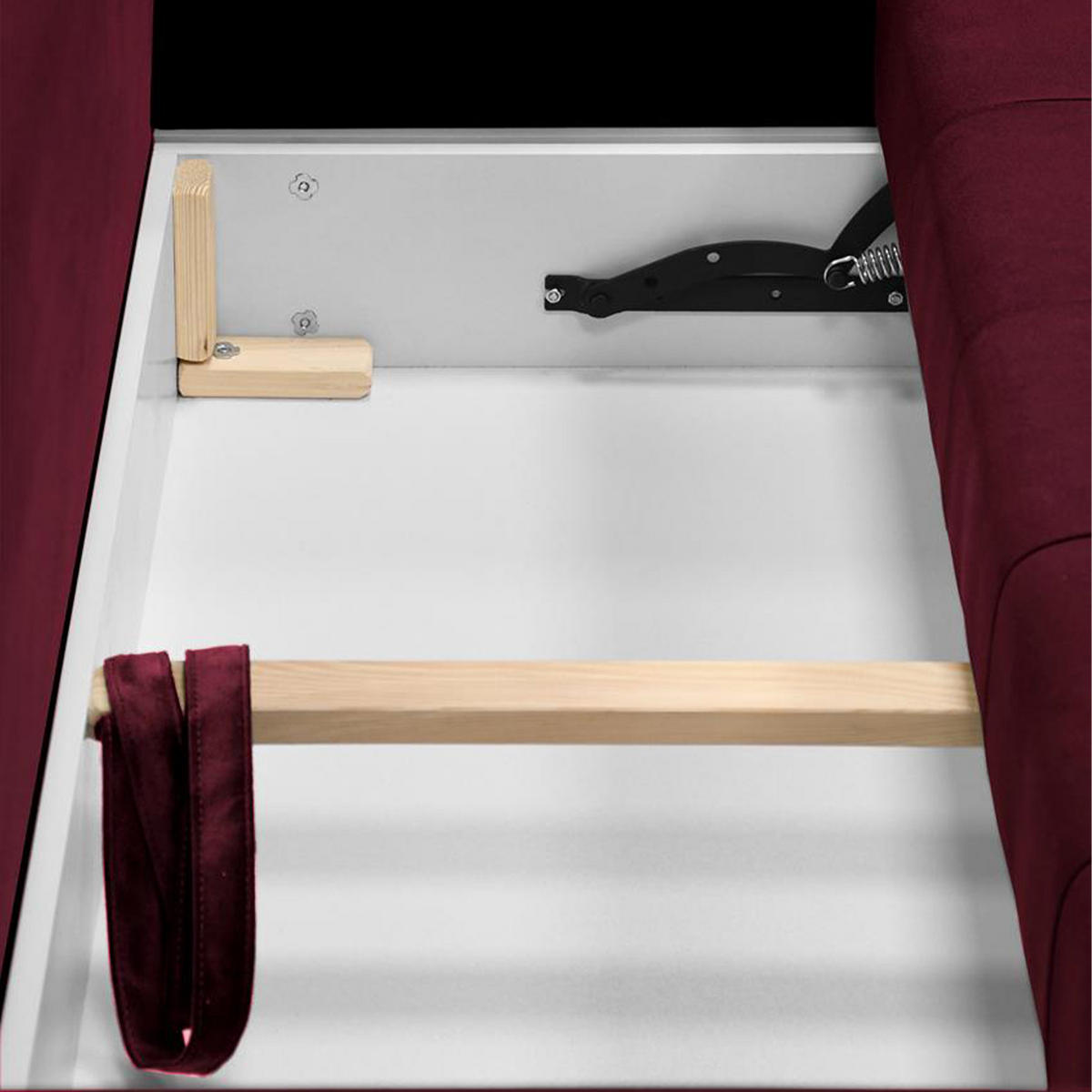 ROHOVÁ POHOVKA Halant s úložným prostorem, univerzální otoman, velurová látka, bordó - bordeaux, textil (220/140cm) - Beautysofa