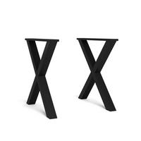 TISCHBEINE X-förmig Schwarz lackiert - 72/9,5/72 cm - Schwarz, Holz (72/71/10cm) - Skraut Home