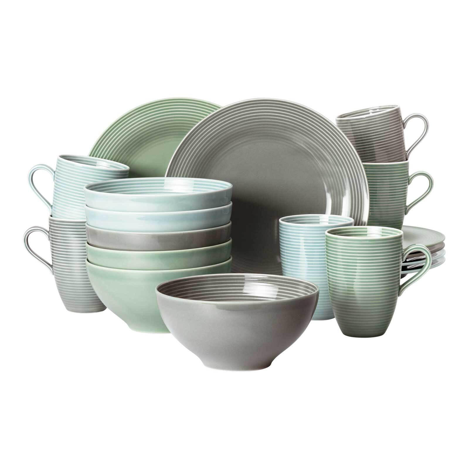 FRÜHSTÜCKS-SET Beat Color Glaze bunt 18er Set - Multicolor, Keramik (1/1/1cm) - Seltmann Weiden