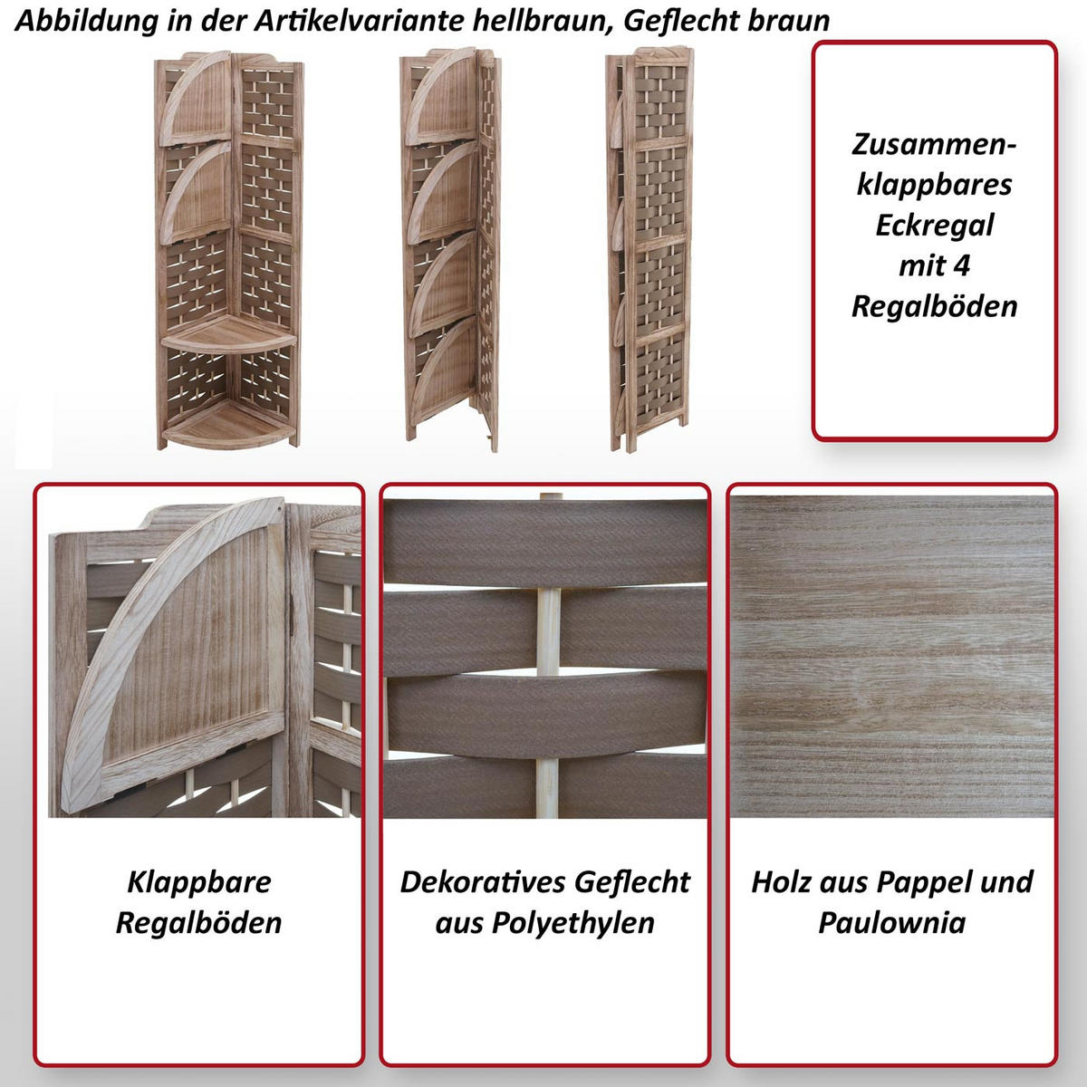 ECKREGAL Braun - Braun, Holz (28/110/28cm) - MCW