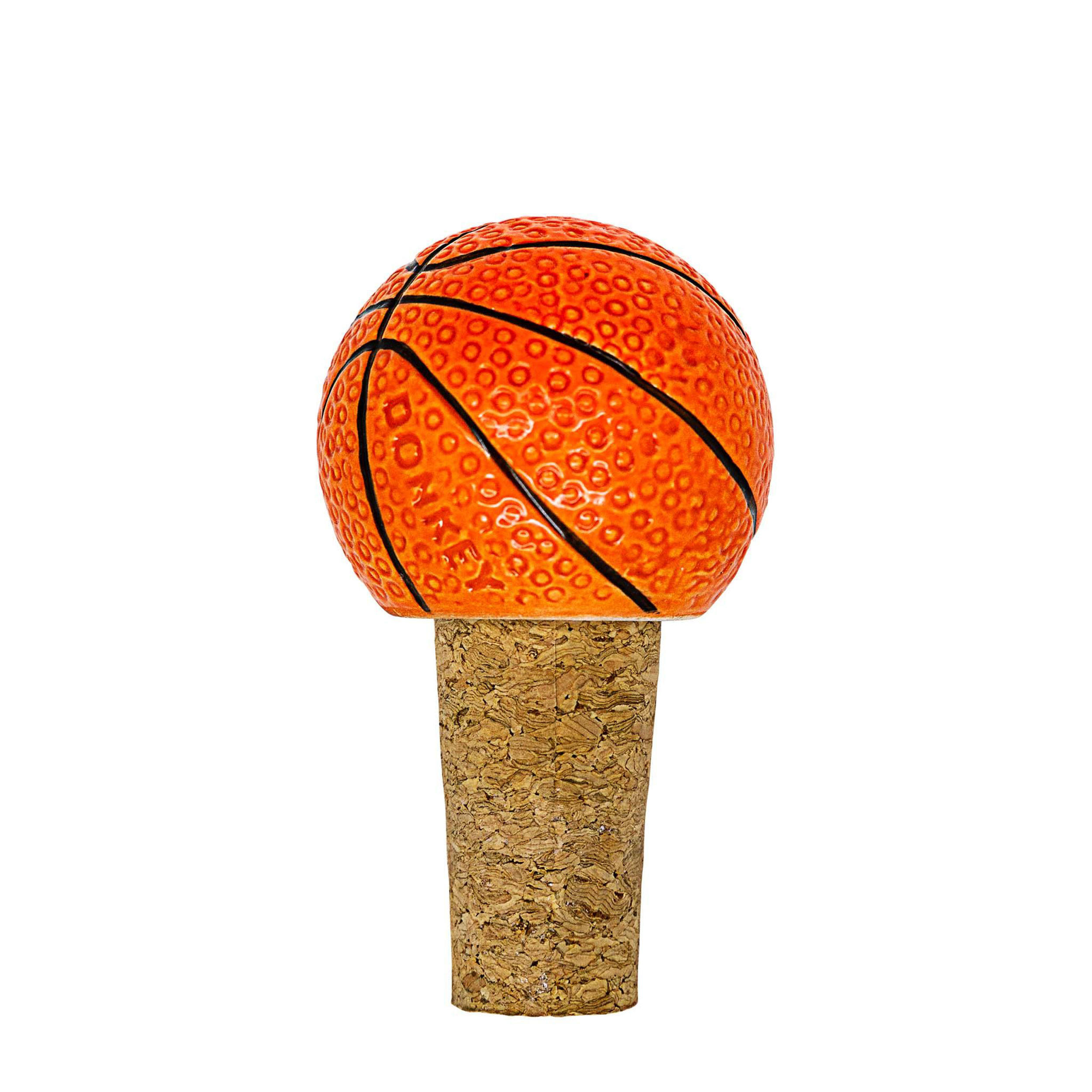 FLASCHENVERSCHLUSS Icons of Sport Basketball, Porzellan / Kork, Orange - Orange, Keramik (4.5/7/4.5cm) - Donkey Products
