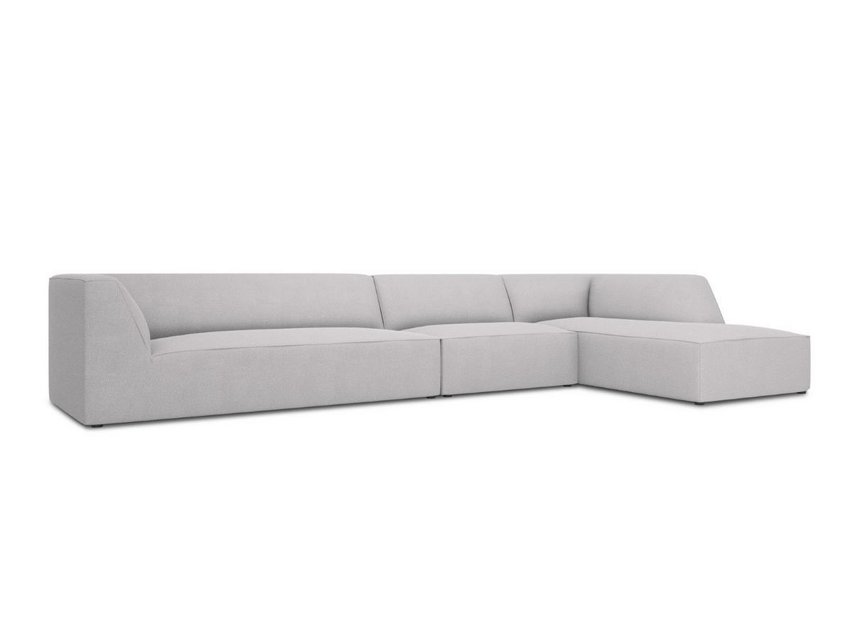 ECKSOFA rechts Ruby aus strukturiertem Stoff hellgrau 5 Sitzplätze - Hellgrau, Textil (180/366cm) - Micadoni
