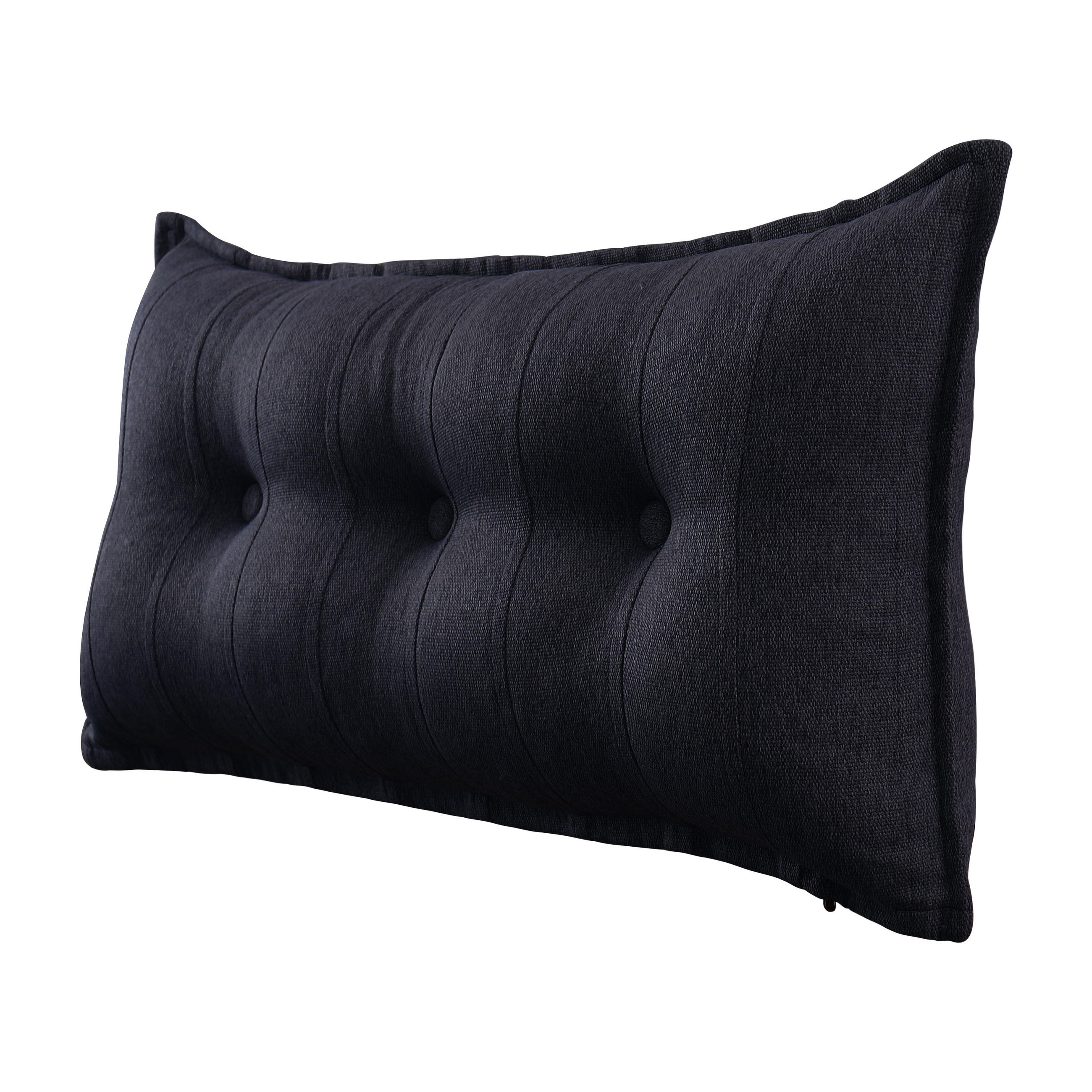 RÜCKENKISSEN Leinenlook Anthracite 100 cm - Anthrazit, Textil (45/100cm) - Vercart