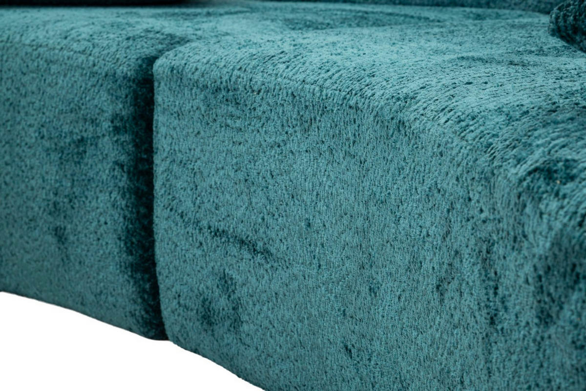 3-SITZER Sofa Bouclé Island - Dunkel Grün - Grün, Kunststoff/Textil (92/78/238cm) - Pasmara