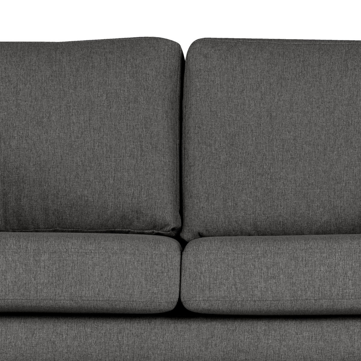 ECKSOFA mit Longchair - Dunkelgrau/Buchefarben, Buchenholz/Textil (281/153cm) - home24