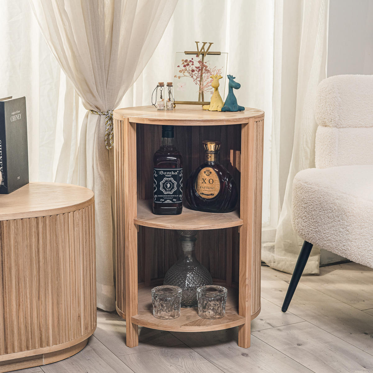 NACHTTISCH Rund Braun 40 x 40 x 63 cm - Braun, Holz (40/63/40cm) - Nordlys