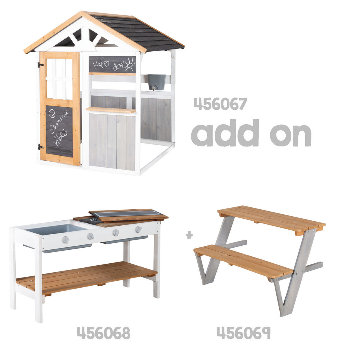 PICKNICKERWEITERUNGSSET für Spielhaus 456067 - Multicolor, Holz (89.5/55/43.5cm) - Roba