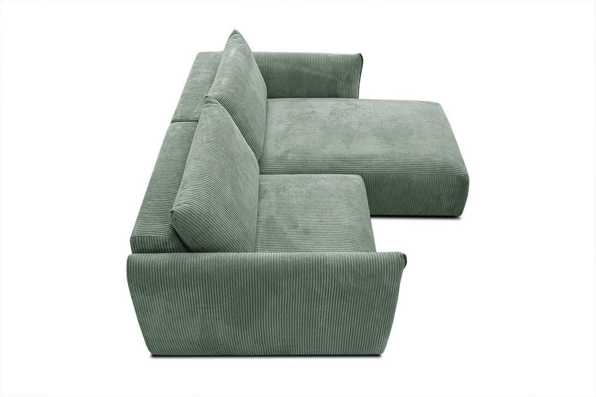 ECKSOFA TAUER 3-Sitzer, mintgrün - Schwarz/Mintgrün, Holzwerkstoff/Kunststoff (206/173cm) - Courtois Laville