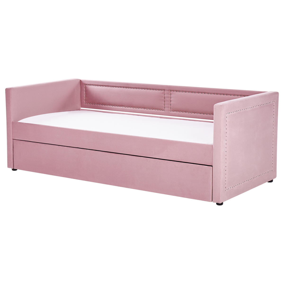 TAGESBETT 90/200 cm Rosa Mimizan - Pink, Naturmaterialien/Textil (90/200cm) - Beliani