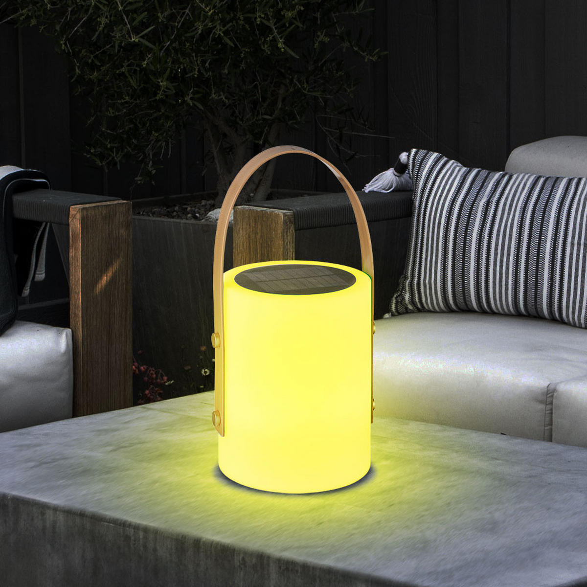 LED AUSSENLEUCHTE RGB Weiß Kunststoff - Weiß, Kunststoff (16/16/34cm)